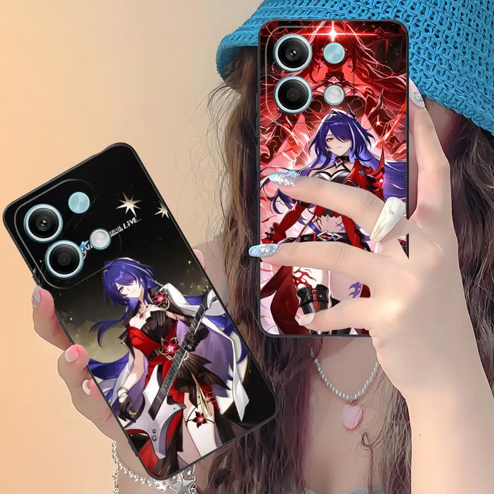 

Honkai Star Rail Acheron Phone Case for Xiaomi Redmi 14 13 12 A5 3 2 1 C Plus 4G 5G Colour Printing Protective Cover Cellphones