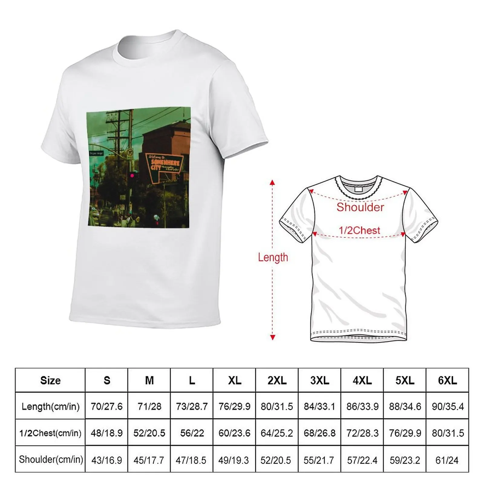 Origami Angel - Somewhere City T-Shirt t shirts cotton 100% essential t shirt man graphic t shirt T-shirt