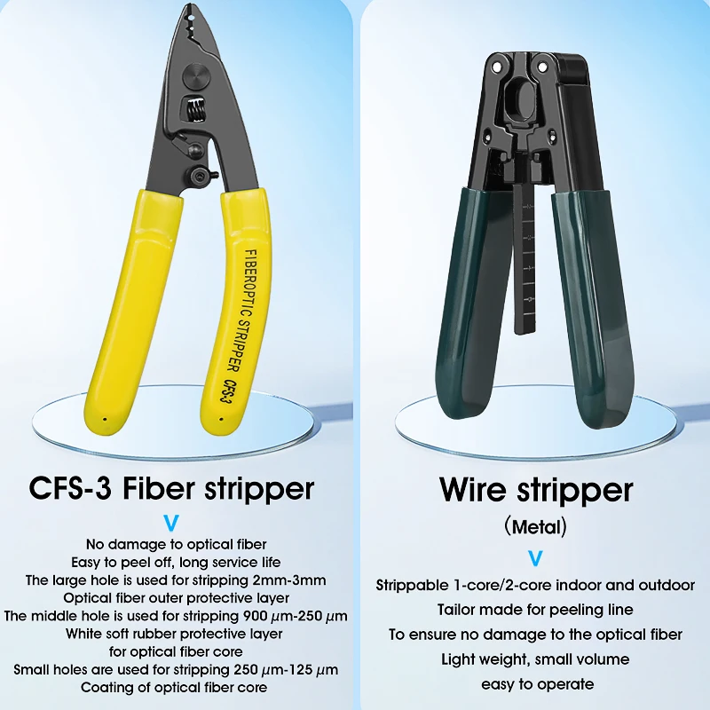 光ファイバーツールキット FC-6S ファイバークリーバー 光パワーメーター (OPM) 30mw 視覚的障害ロケーター (VFL) ファイバーストリッパー FTTH ツール