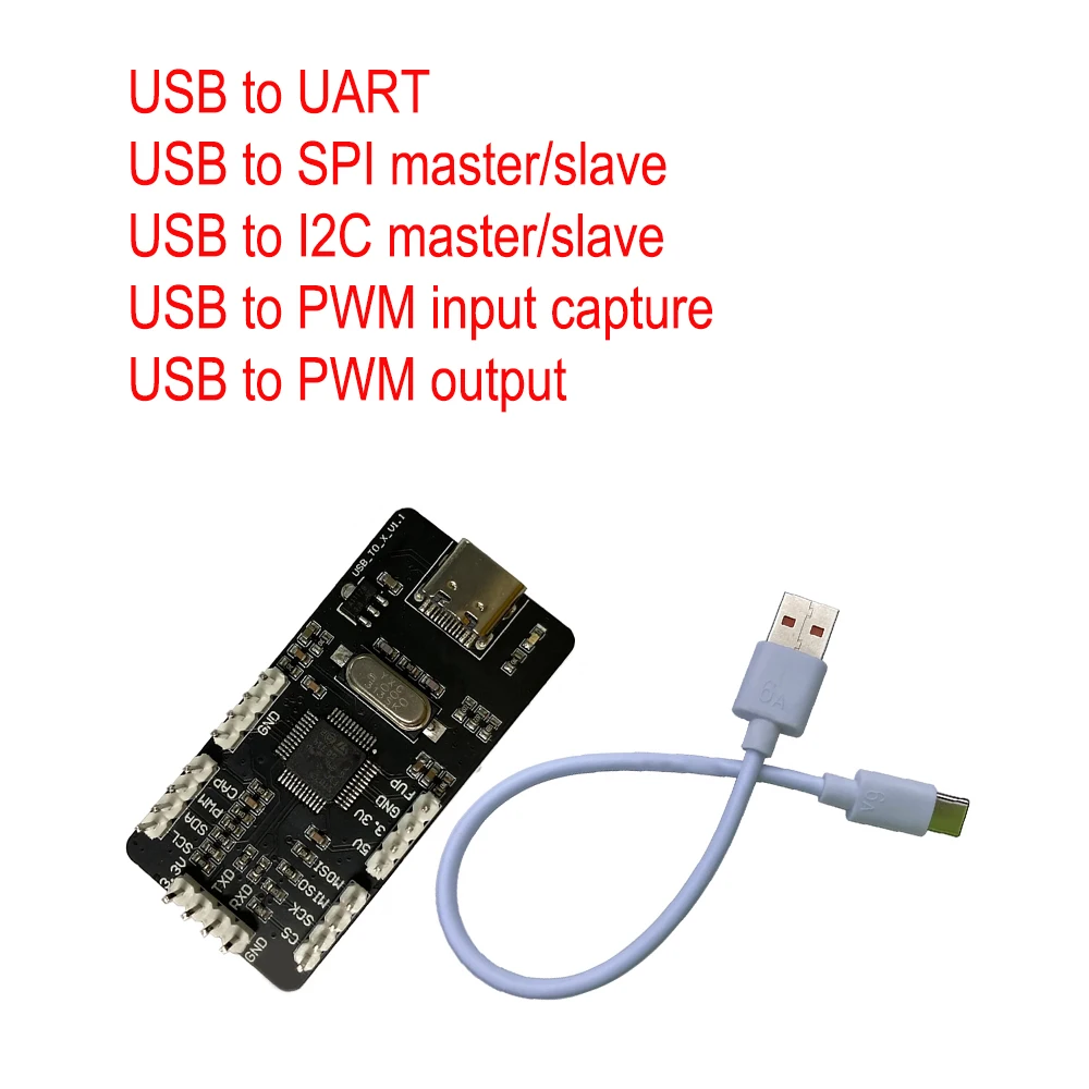 

USB к SPI master I2C slave 7-битный 10-битный адрес IIC последовательный порт UART частота PWM выход захват для youyeetoo x1