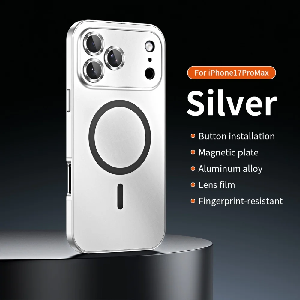 Original Aluminum Metal Frame For Magsafe Case For iPhone Air 18 17 16 Pro Max 17 18 Pro Magnetic Charging Shockproof PC Case