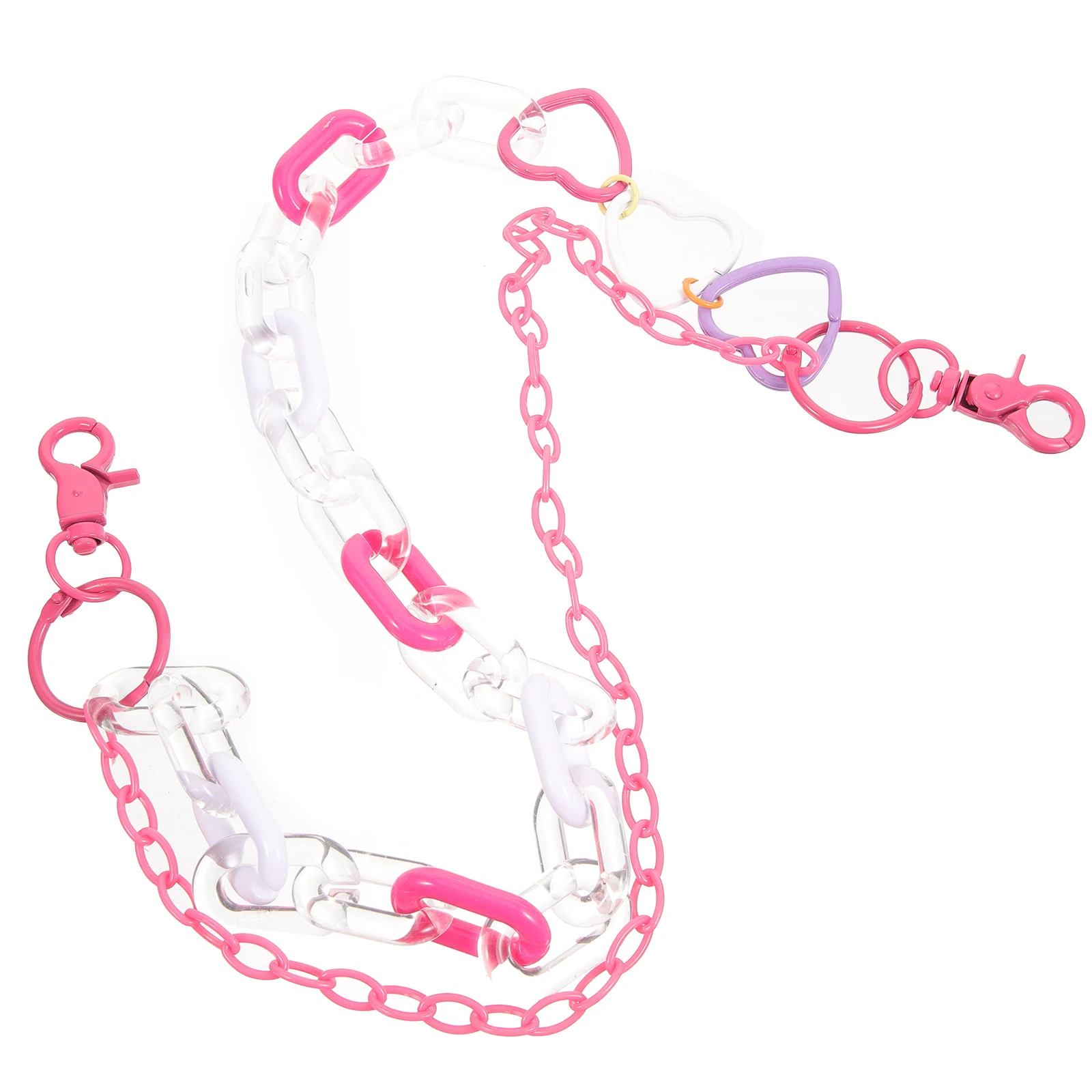 

Acrylic Heart Shaped Chain Decorations for Women Jean Chains Multi Layer Pink Colorful Accessories Pant Tightener Belt