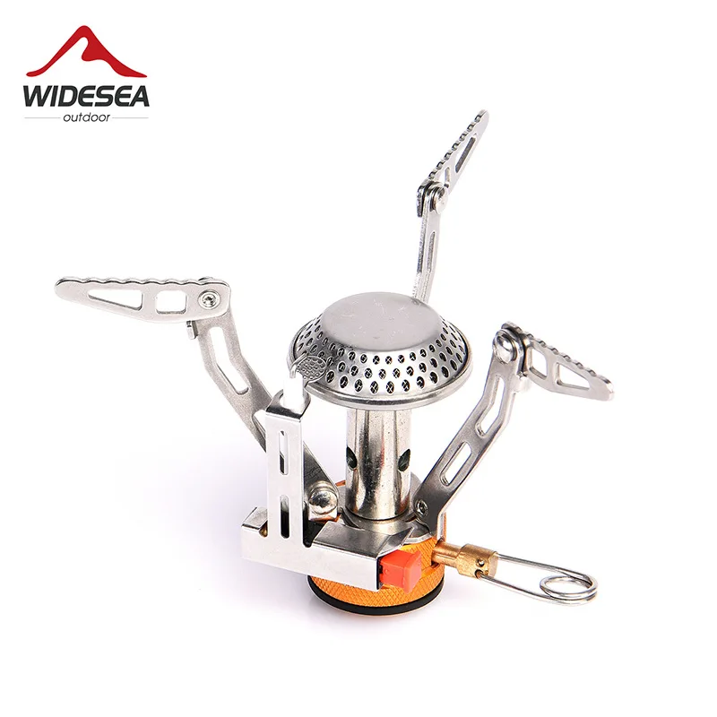 Foldable 3000W Camping Gas Stove, Mini Portable Gas Burner, Pot Stand for 1-2 people, Integrated Canister, 14cm for Outdoors