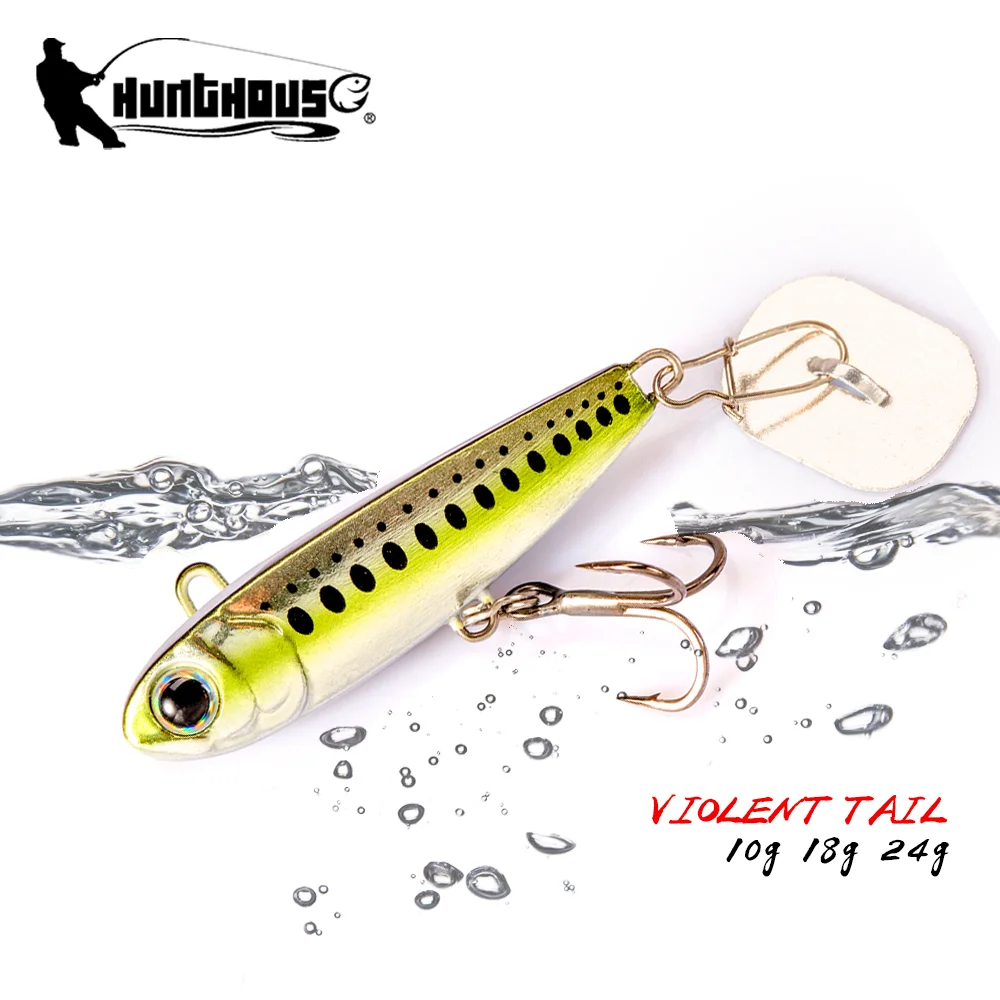 Hunthouse Spoon Jigging Lure Hard Power Tail Spoon Skining Baits 10g/18g/24g Artificial Fishing For Pike Trout Tackle LW807