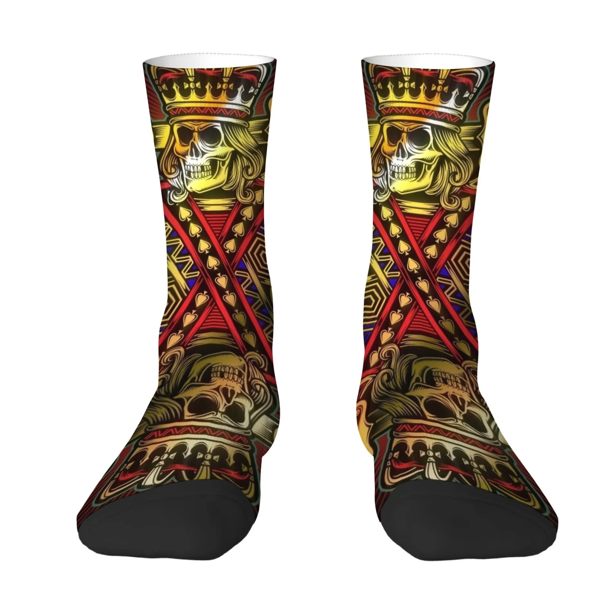Playing Card Printed Men's Socks Comfortable Skin-friendly Durable Socks Quirky Fun Novel Hip-hop Style Happy Socks Gift