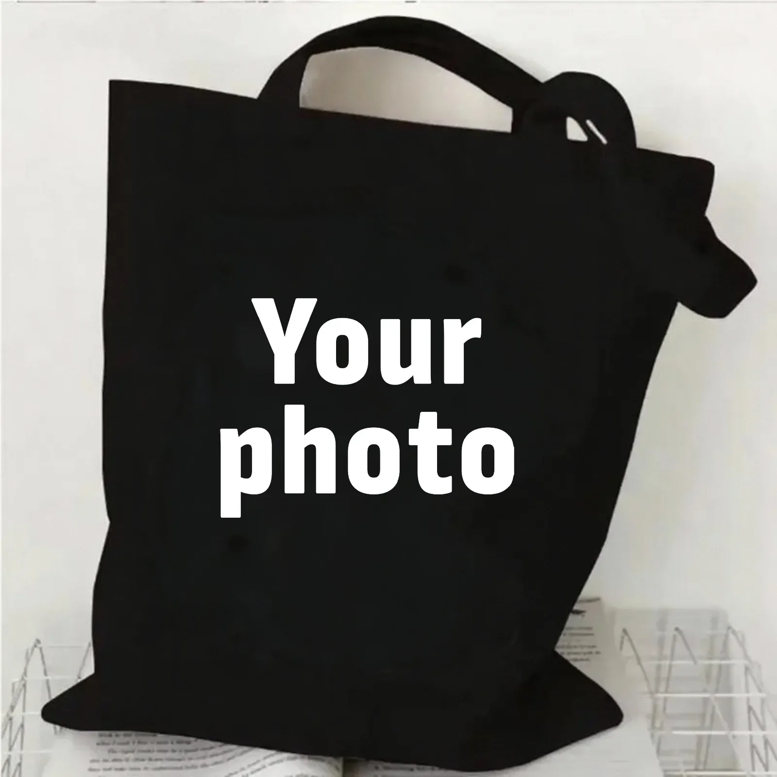 Customized Canvas Bags Shopper Shoulder Bag Big Women Designer Handbags Shopping Tote Casual Woman Grocery Customizable Fabric