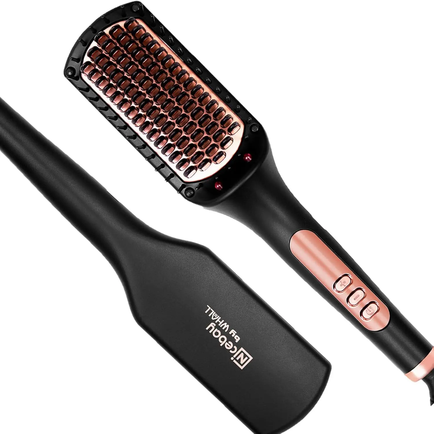 

Hair Straightener Brush, Negative Ion Hair Straightening Brush for Women, Anti-Scald & Auto-Off Feature, Fast Heating &