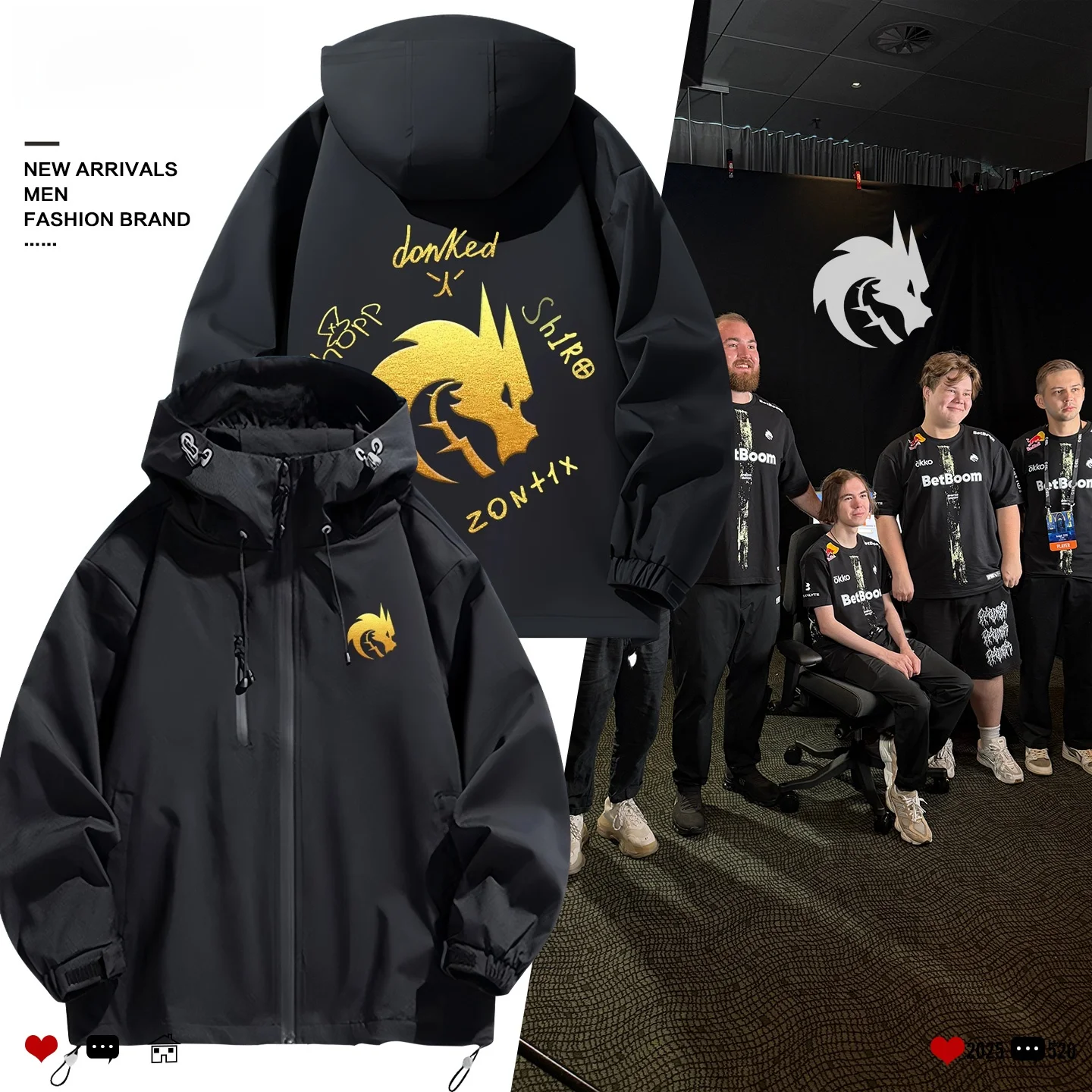 

TSpirit een Dragon CSGO ip Jaet Hooded Signature Outerwear Casual Stand Fit Polyester Fiber Youth Coat