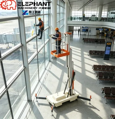 Aluminum Mast Lift With 360° Rotating Basket For Precise Positioning Tasks