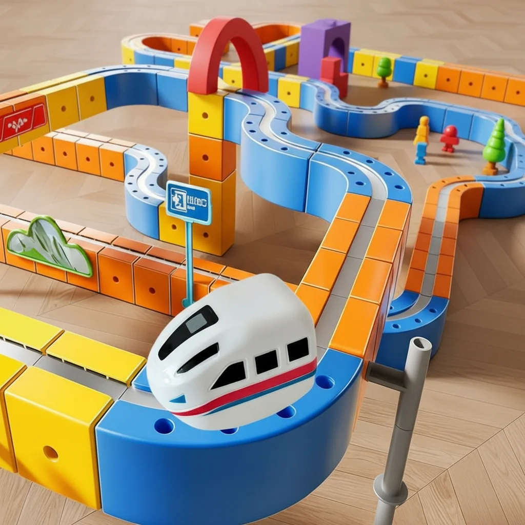 Rechargeable Magnetic Magical Track Car Toys DIY Race Car Track Building Kits 3D Building Tracks Cube Rails Toys ﻿