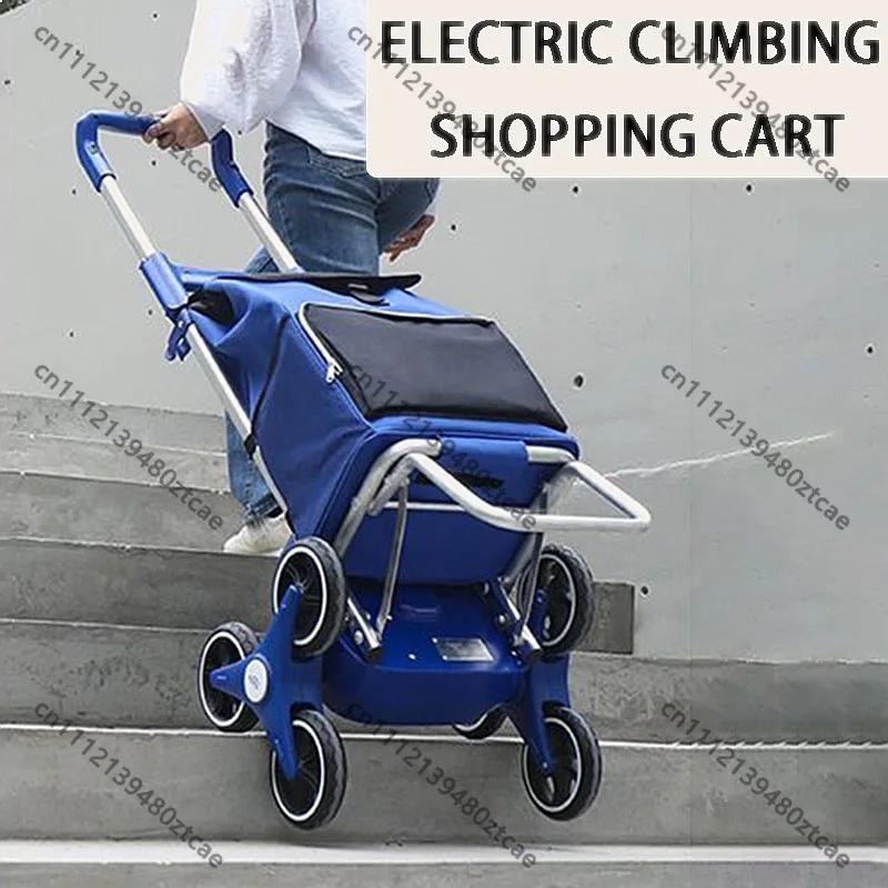 

Silent Electric Climbing Shopping Cart Foldable Large Capacity Portable Handcart with Wheels