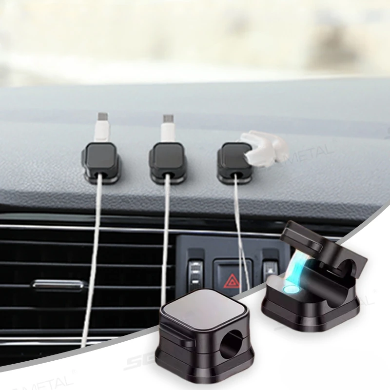 10 Stück magnetischer Kabelhalter, selbstklebender Kabelclip, glattes Ziehen, Ladekabelhalter, Drahtclip für Auto/Zuhause/Büro