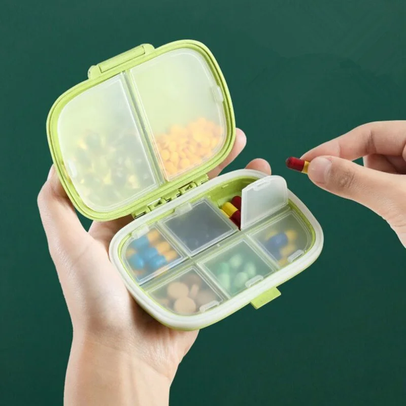 8 grids Pills Box Small Pocket Pillbox for Travel Portable Pills Organizer Case Vitamin and Medicine Pillboxes Weekly Pill Box