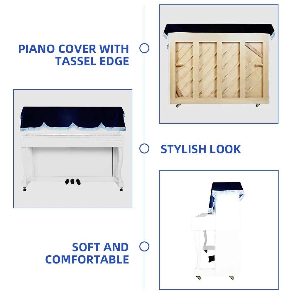 

Luxury Tassel Edge Dustproof Scratch Resistant Semi Cover For Upright Electric Accessories Cover Protector Modern