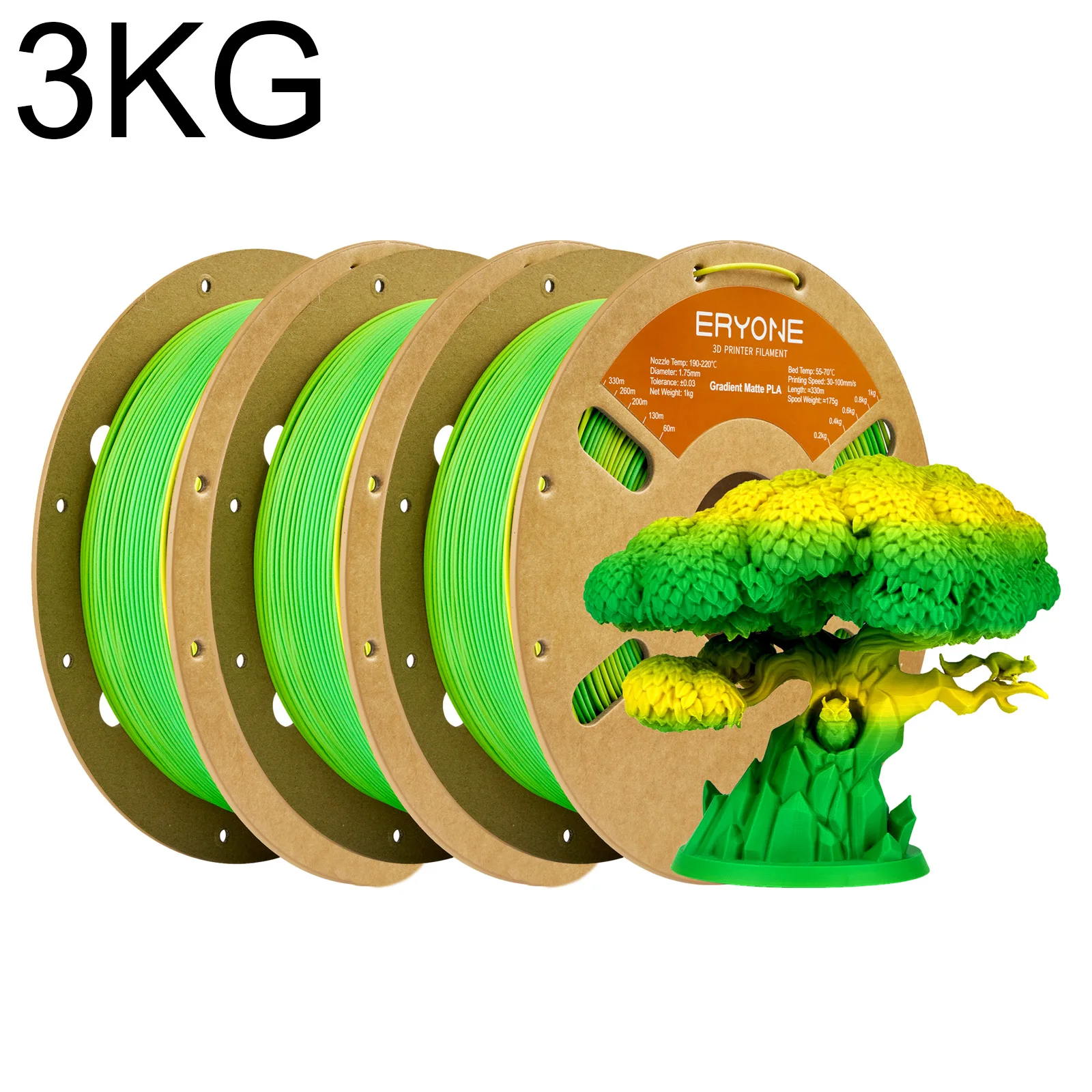 ERYONE 3KG Matte Gradient Multicolor PLA Filament Matte Gradient Regenboog 3D Printer PLA Filament Filament PLA