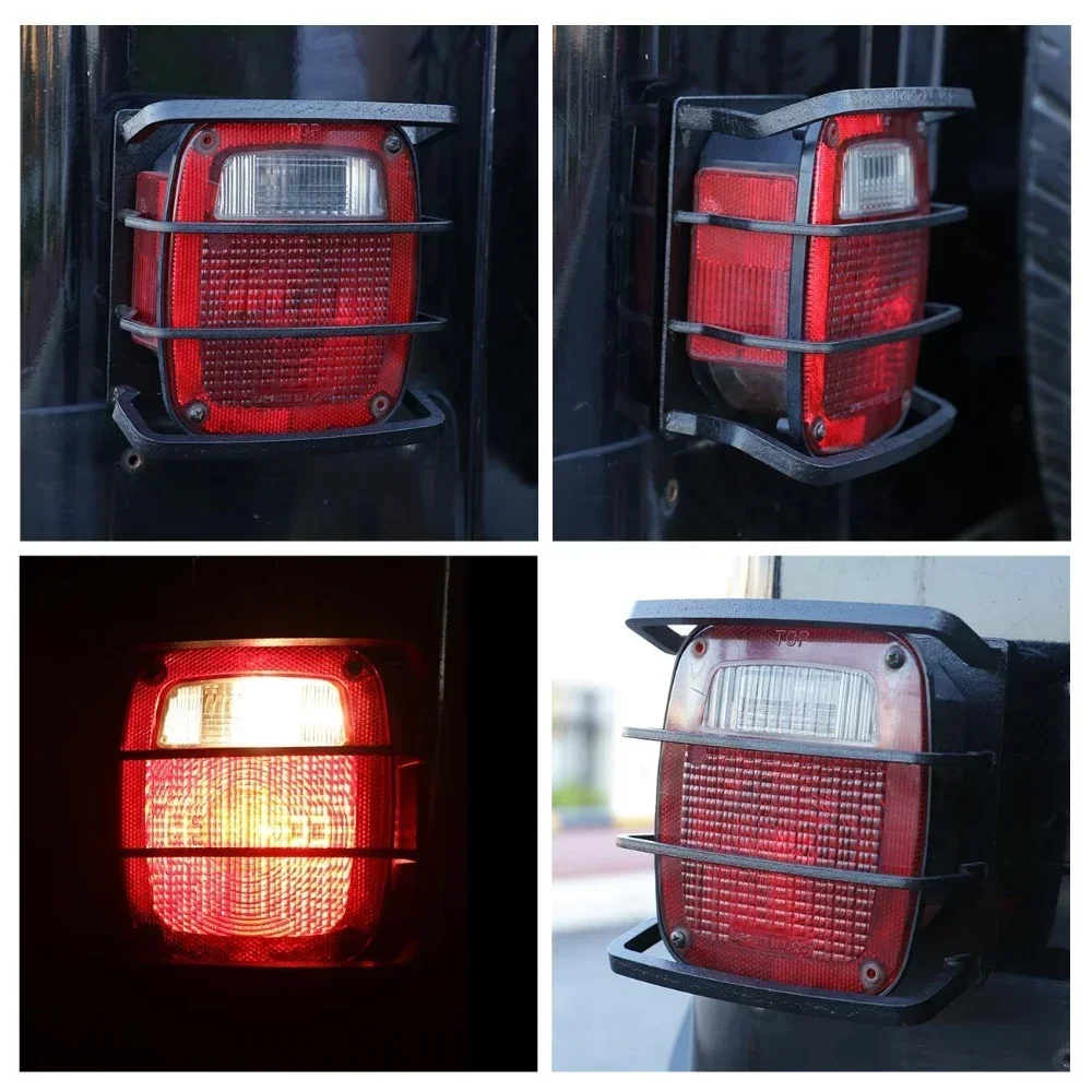 For Jeep Wrangler TJ YJ 1987-2006 Tail Lght Cover Frame Rear Lamp Hood Protector Guard Shell Skull Skeleton Shape Hollow Out