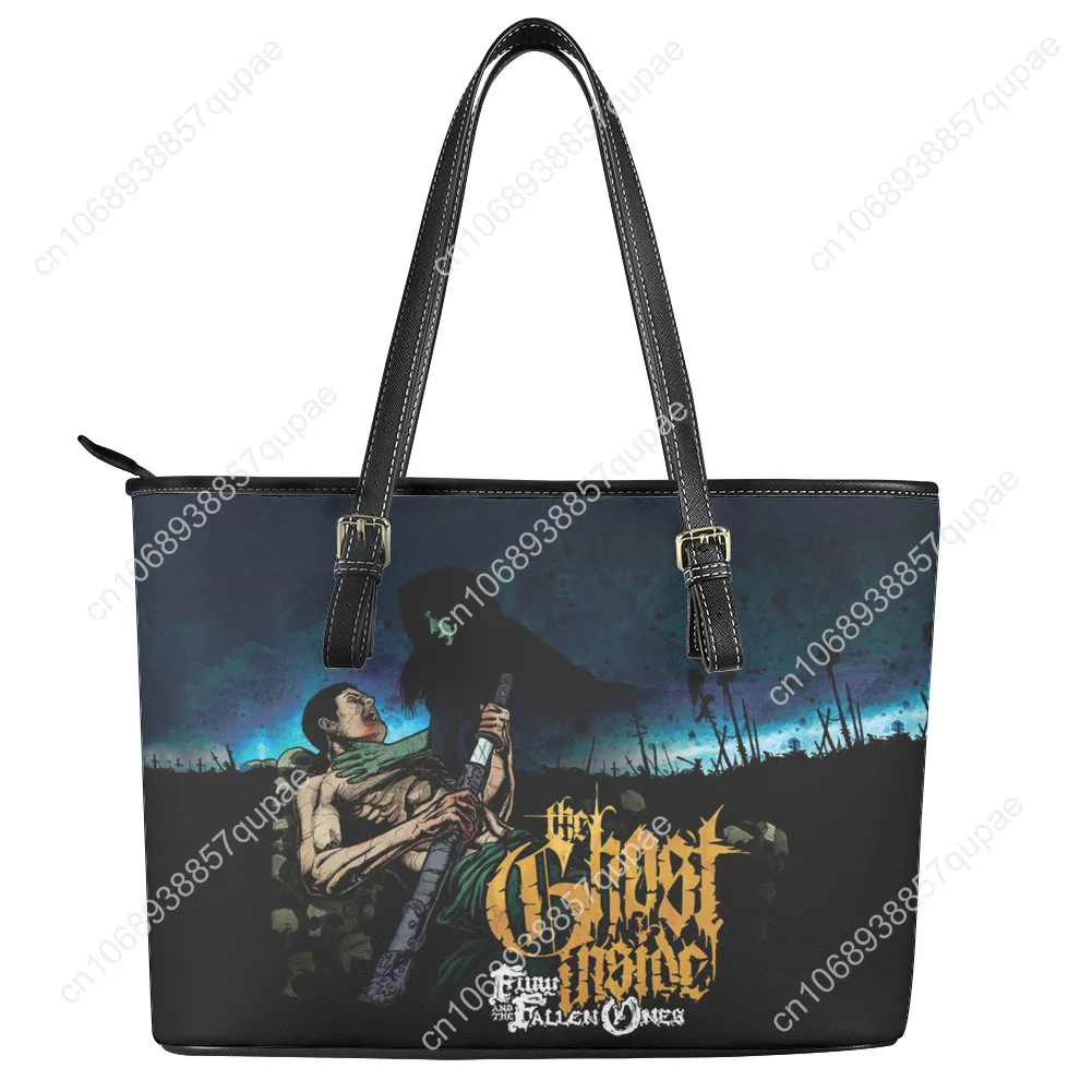 The Ghost Inside Rock Band Custom Handbag Womens Mens Personalized Tote Bag Shoulder Bag Business Leather Purse Travel Bag Gift