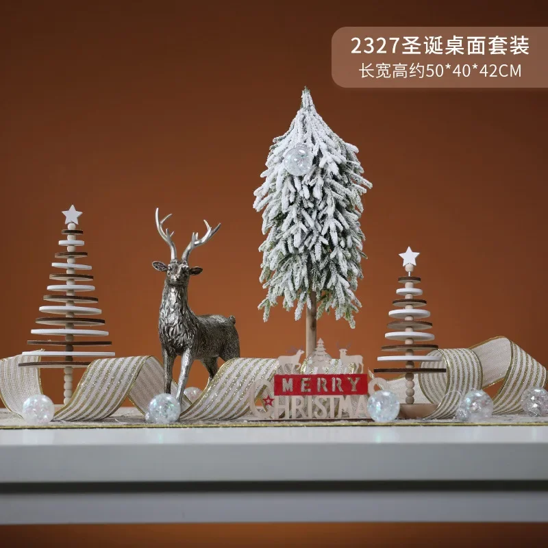 Plateau de table pour arbre de noël, ornements, scène de décoration de noël, paquet de déguisement d'atmosphère festive