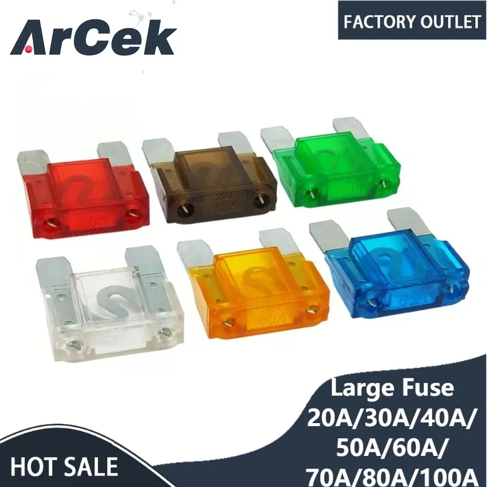 Large Fuse Fuses 20A 30A 40A 50A 60A 70A 80A 100A Amp Clip Assortment Auto Blade Type Fuse Set for Car Truck