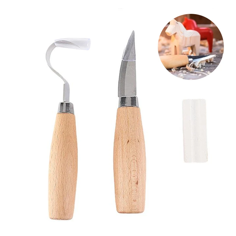 Beech Wood Chisel Woodworking Cutter Hand Tools Wood Carving Knife DIY Peeling Woodcarving Sculptural Spoon Knife Handmade Knife