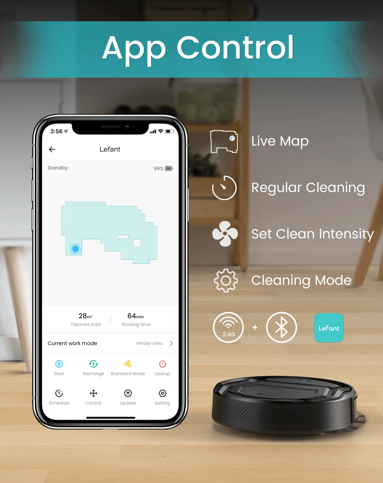 Lefant Máy Robot Hút Bụi M201 M210 Cho Thiết Bị Gia Dụng WiFi Ứng Dụng Alexa Điều Khiển Giọng Nói Càn Quét 1800PA Thú Cưng Công Bằng Tầng thảm
