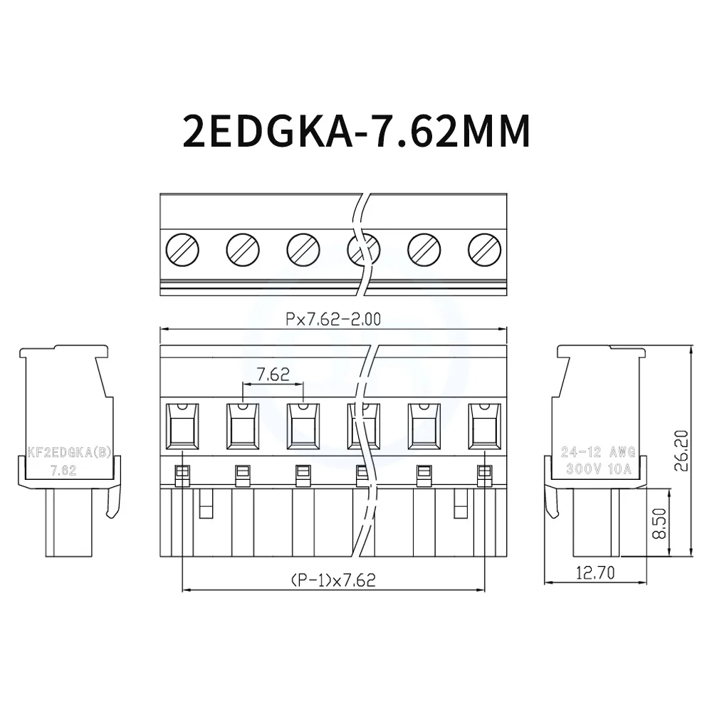(5 pcs) KF 2EDGKA 2EDGKB 7.62mm VERTICAL STRAIGHT SIDE WIRING TERMINALS PLUG 2-16Pin JM 15EDGKA / 15EDGKB 7.62