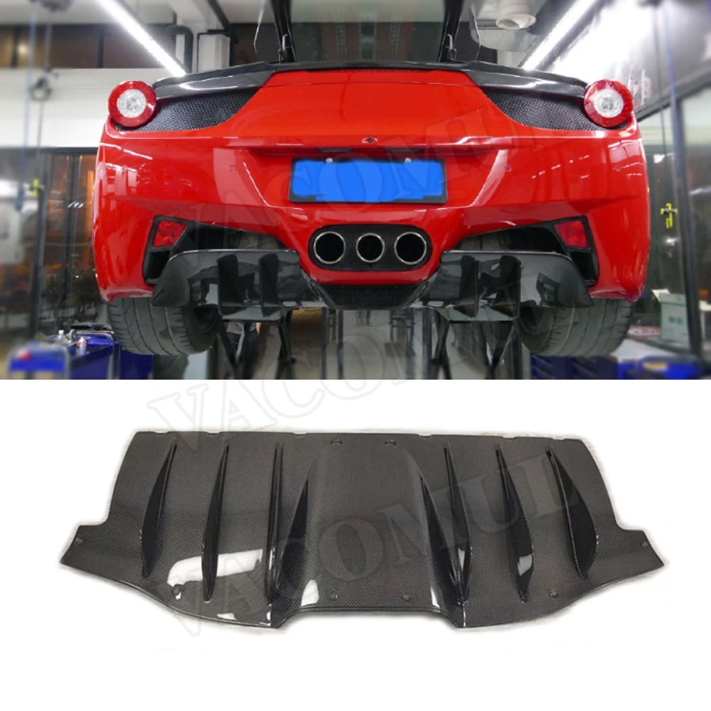 

VACOMUL Carbon Fiber / FRP Rear Bumper Lip Diffuser Spoiler For Ferrari 458 2011-2014 Fins Shark Style Skid Plate