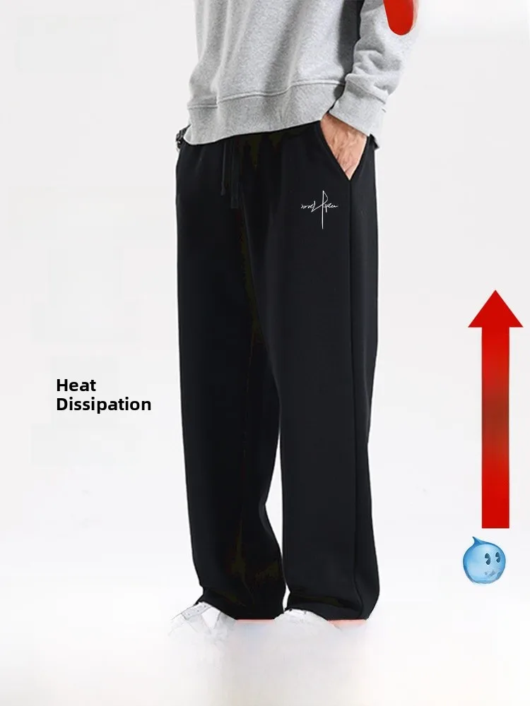 

Snow Mid-Flight Men's Straight Leg Casual Pants Spring Autumn New Sle Loose Fit Sports Bla Casual Trousers P