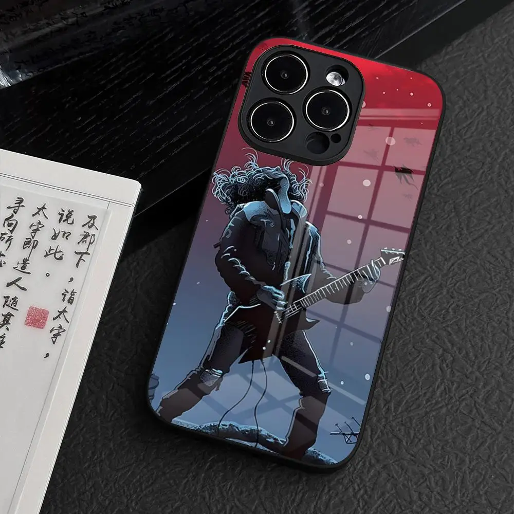 حافظة هاتف Eddie Munson لهاتف آيفون 15 Pro Max 14 Plus 12 Mini 11 13 16 Pro Max Magsafe غطاء زجاجي للشحن اللاسلكي #6