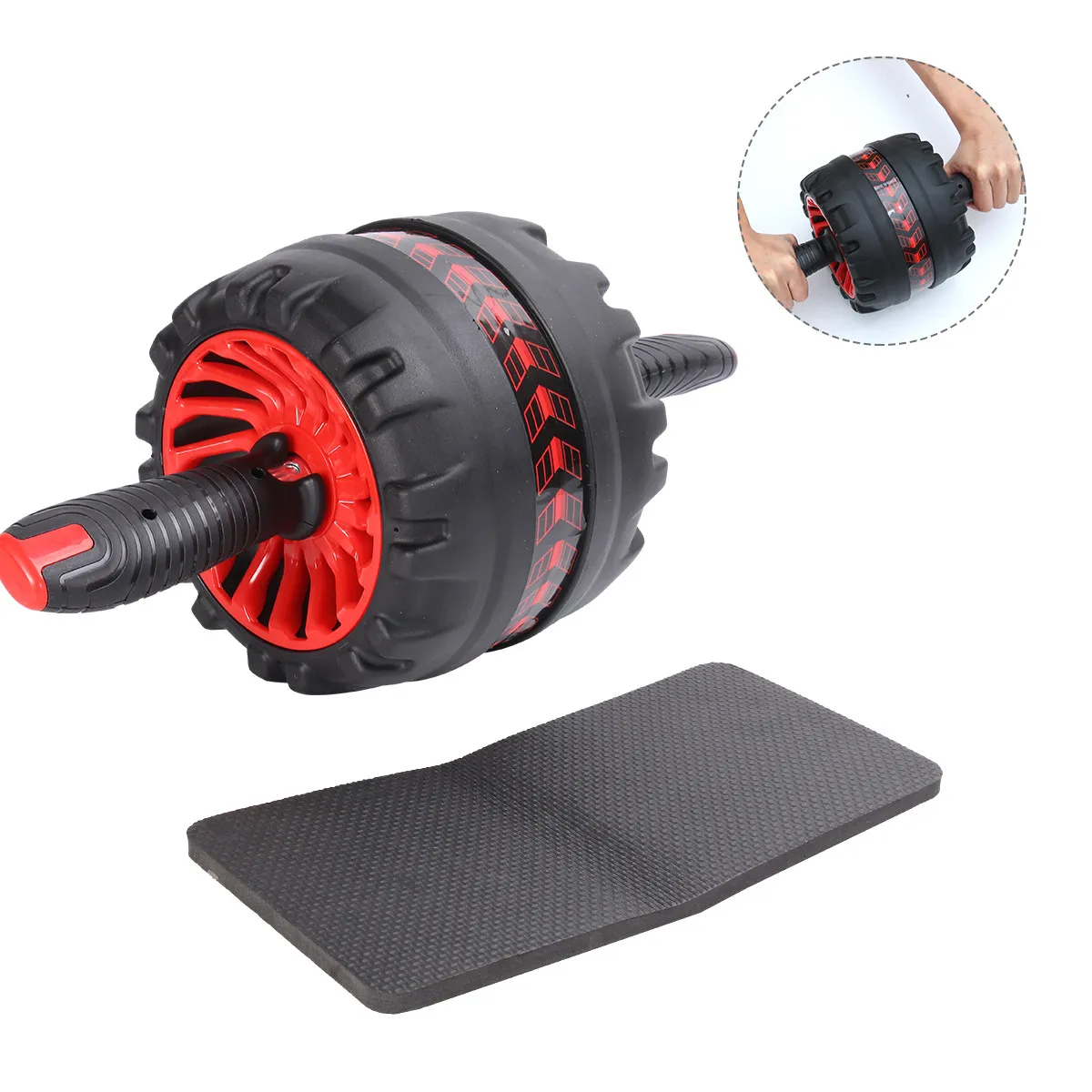 Widen Abdominal Exercise Roller Red Black Pad Anti-Skid Fitness Abdominal Wheel for Core Training Abdomen Training Roller