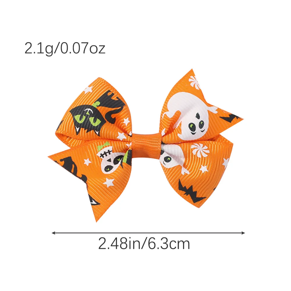 10 ชิ้นฮาโลวีนมินิโบว์คลิปผมสําหรับเด็กสาวค้างคาวปีกพิมพ์ H Eadwear สําหรับประสิทธิภาพพรรคตกแต่ง
