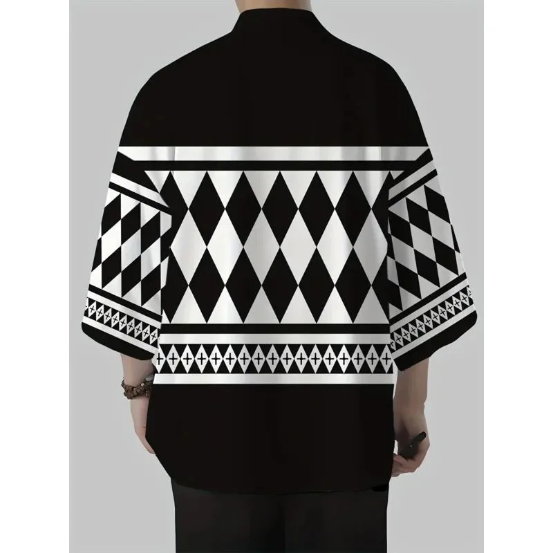 2026 Summer Men's Kimono 3D Printed Pattern Breathable Lightweight Casual Fashion Outdoor Men's Clothing