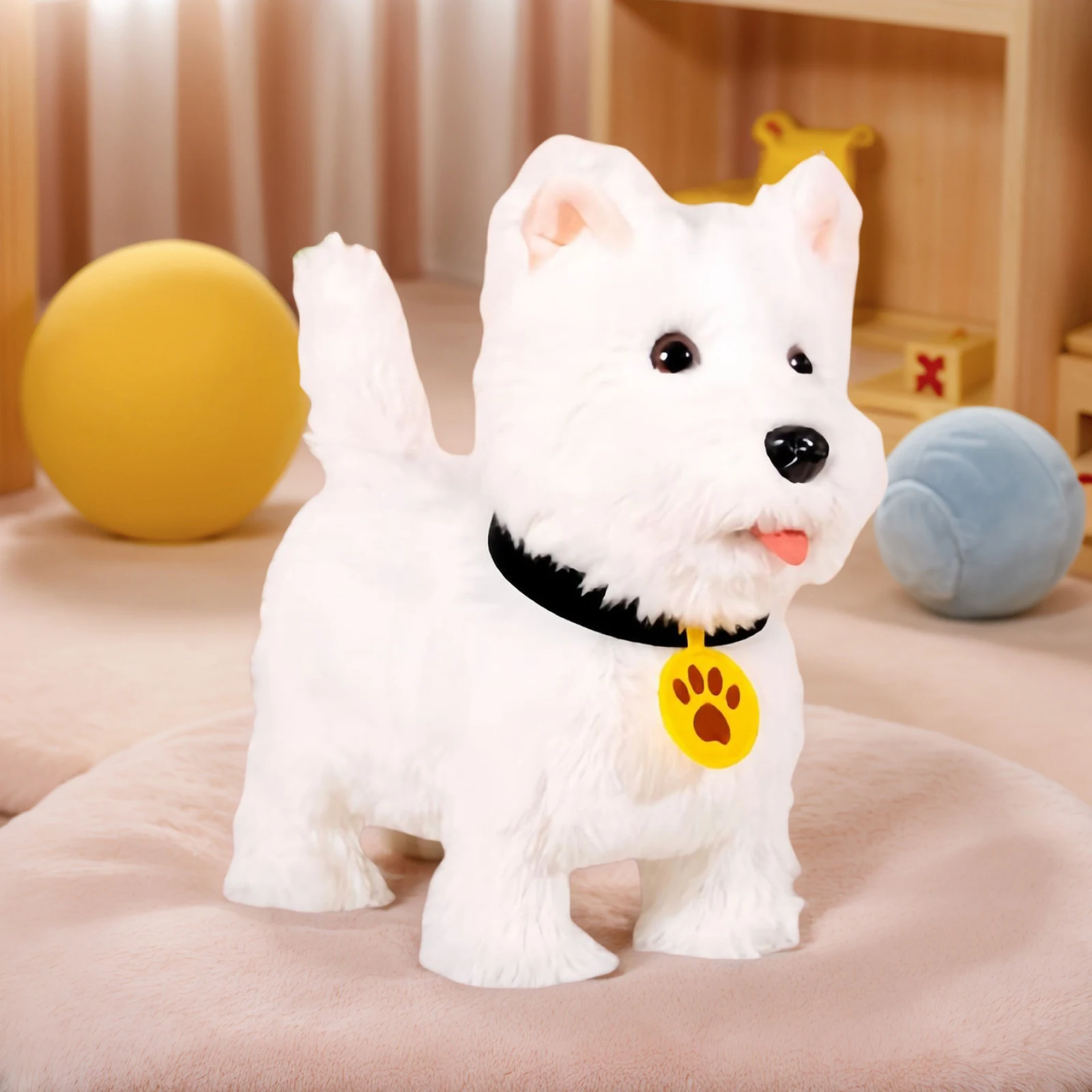 Leuke interactieve pluche hond blaffen, wandelen en staart kwispen Zacht interactief elektronisch pluche puppyspeelgoed Cadeauspeelgoed voor meisjes en jongens