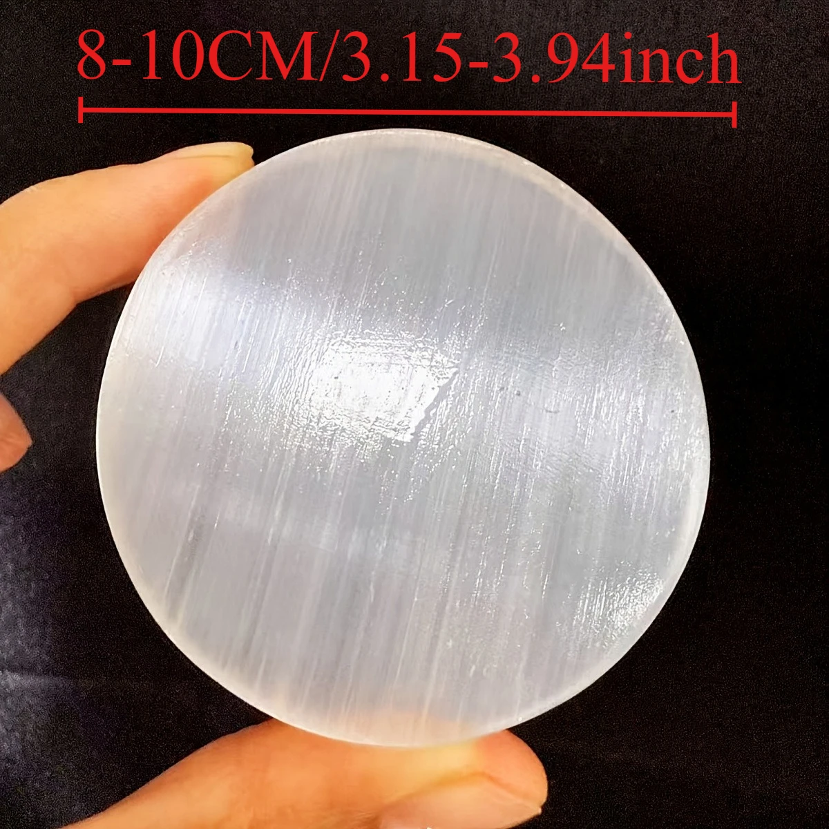 Natural Selenite Quartz Plate Round Stone Coaster Bowl Cushion Pad Polished Crystal Slice for Home Office Desk Decor Gift