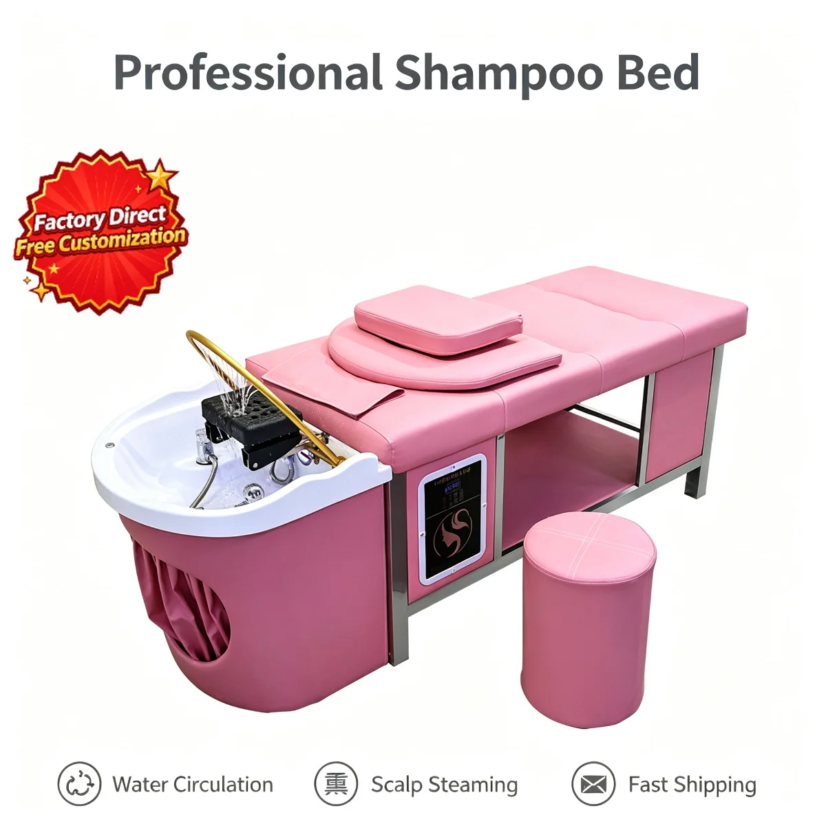 Premium Thai Massage Shampoo Bed With Water Circulation System High-end Head Spa Washing Bed For Beauty Salon Barber Shop