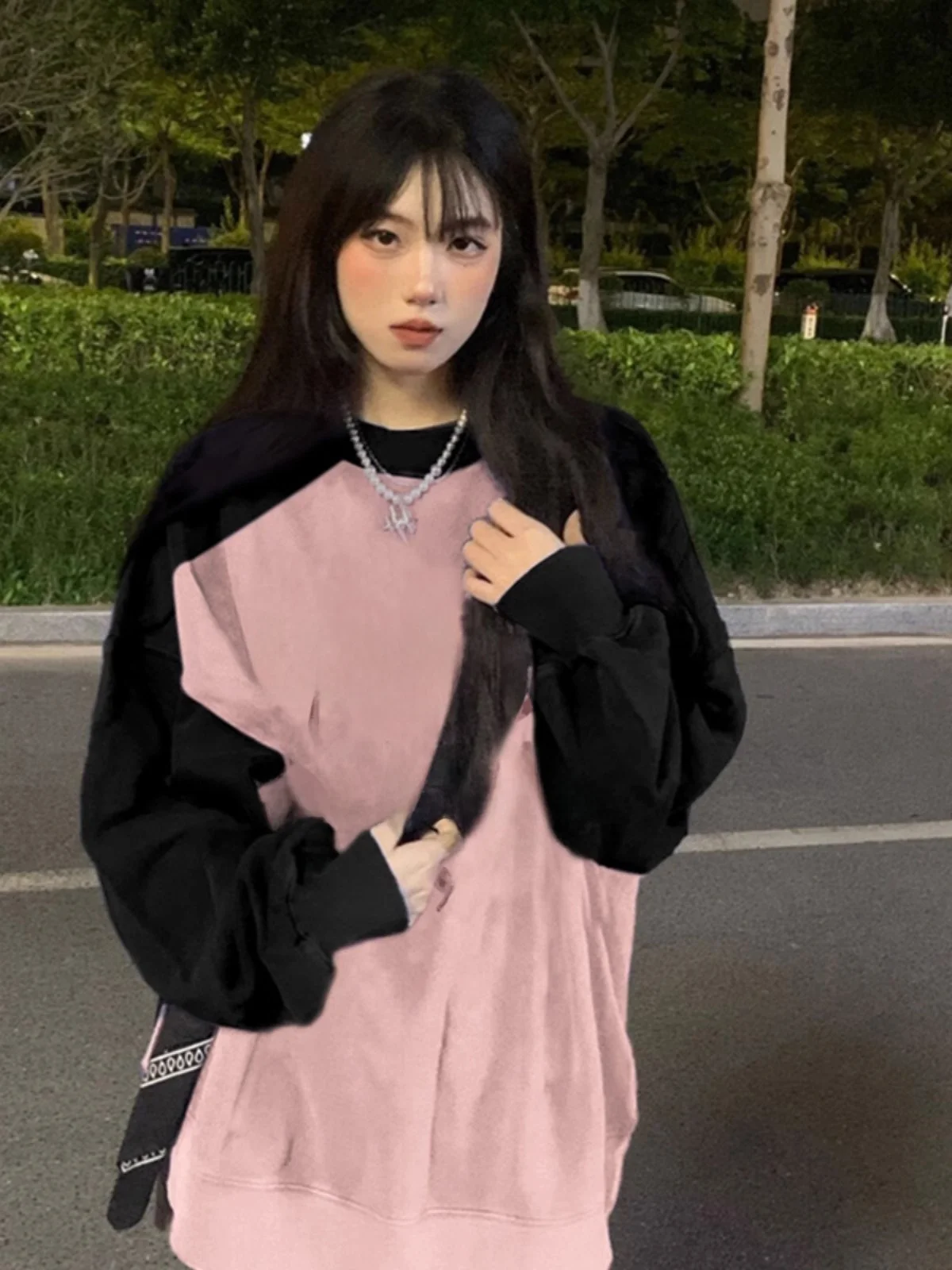 플러시 스웨트셔츠 플러시 스웨트셔츠 패치워크 패치워크 어깨 플러시 스웨트셔츠 스웨트셔츠 티셔츠 스웨트셔츠