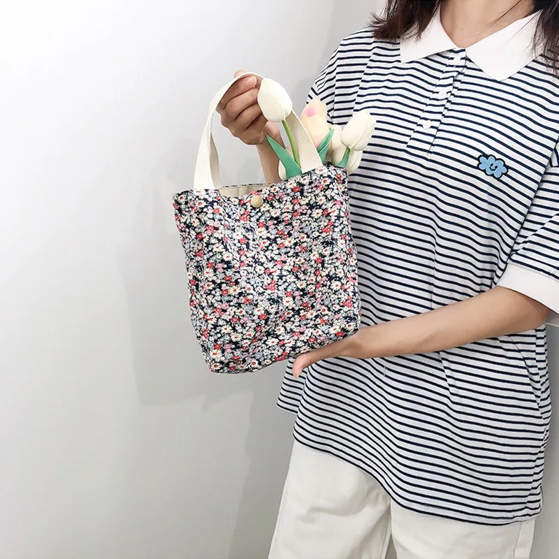 1PC Portable Small Cloth Bag Pastoral Style Casual Lunch Bag