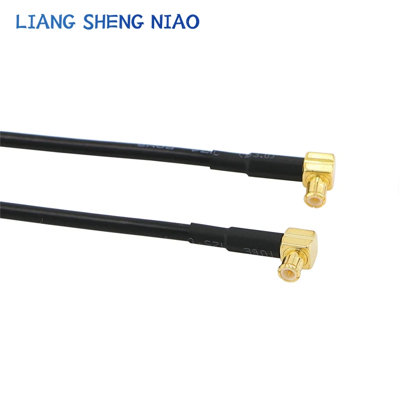 Cable de señal RF, líneas de prueba MCX macho de ángulo recto a conector macho SMB, puente Coaxial Pigtail, Cable RG174 de 20cm, 50 ohm
