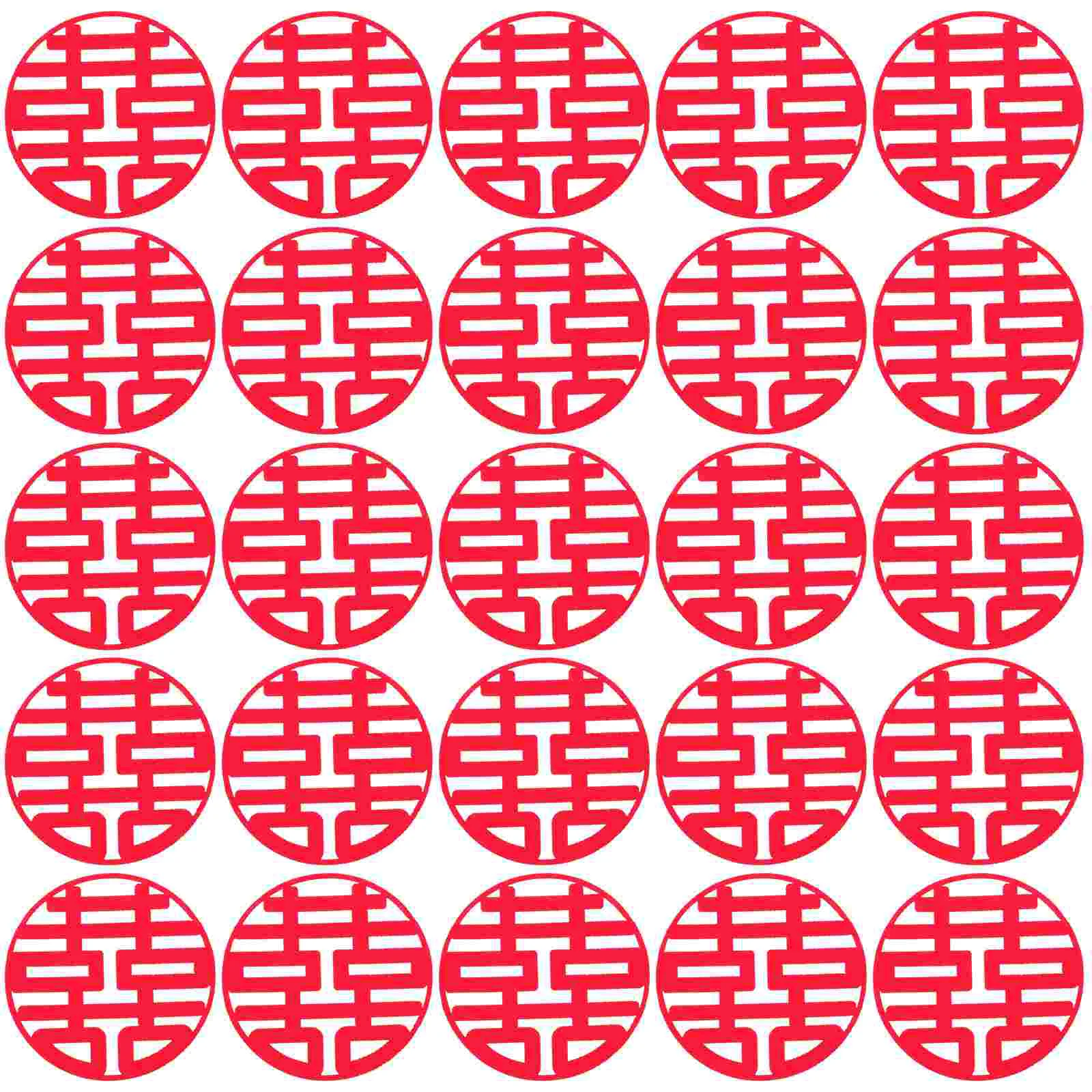 

30 Pcs Happy Word Stickers Decorations Wedding Door Happiness Paper-cut Chinese Xi Non-woven Fabric Bride