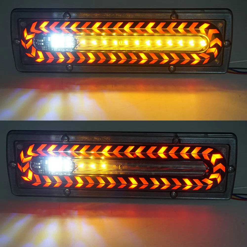 2pcs 12V-24V Truck Trailer Lights LED Strips Flowing Car Turn Signal Lamp Rear Tail Indicator Taillight Brake Flashing Rear Ligh