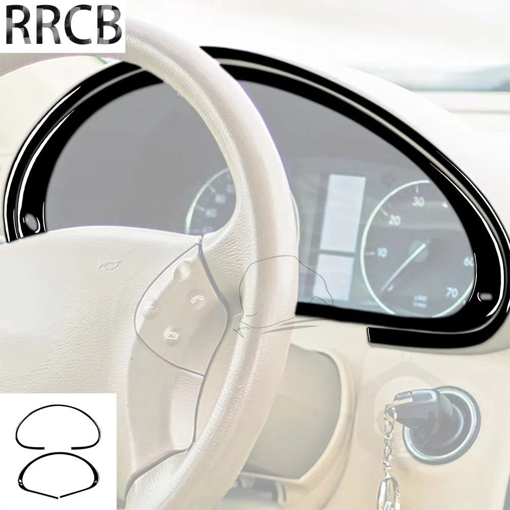 For Mercedes C Class W203 2005 2006 2007 Center Dashboard Speedometer Frame Car Interior Accessories Soft Piano Black Stickers