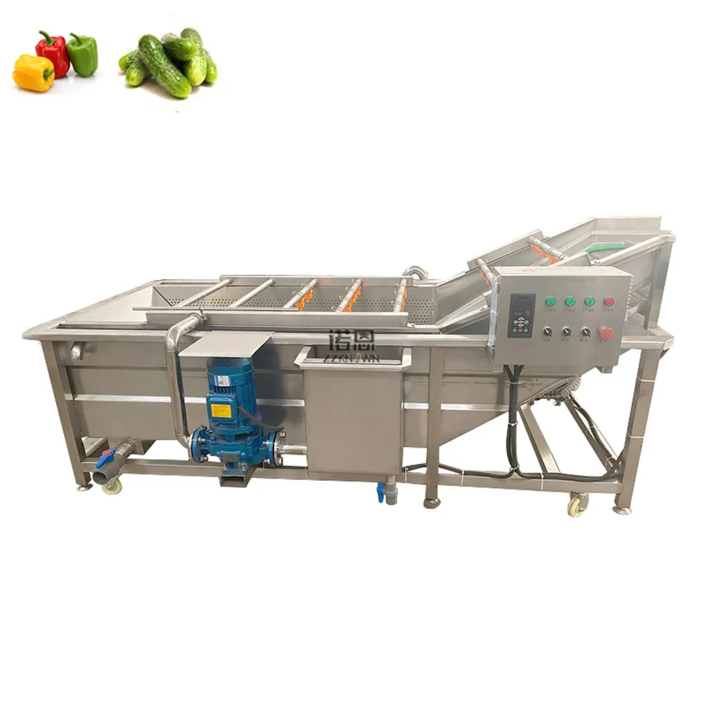 2023 Industrial Vegetable Cleaner Commercial Fruit Plum Cherry Air Bubble Washing Machine Fruit Vegetable Washing Equipment