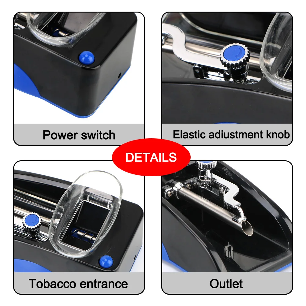 EU US Plug Electric Automatic Tobacco Roller Smoking Tool Smoking Accessories DIY Injector Maker Cigarette Rolling Machine view 3