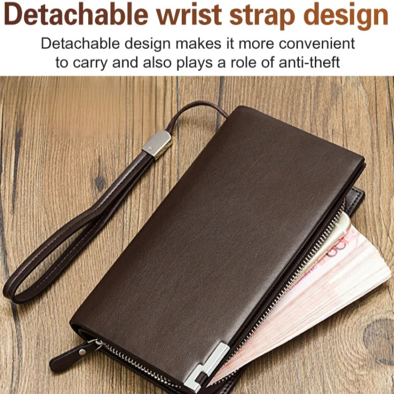 2024 الفاخرة العلامة التجارية الشهيرة محفظة طويلة محفظة الذكور محفظة كبيرة الرجال مفيد مخلب Portomonee Baellery الهاتف حقيبة المال السوار #5