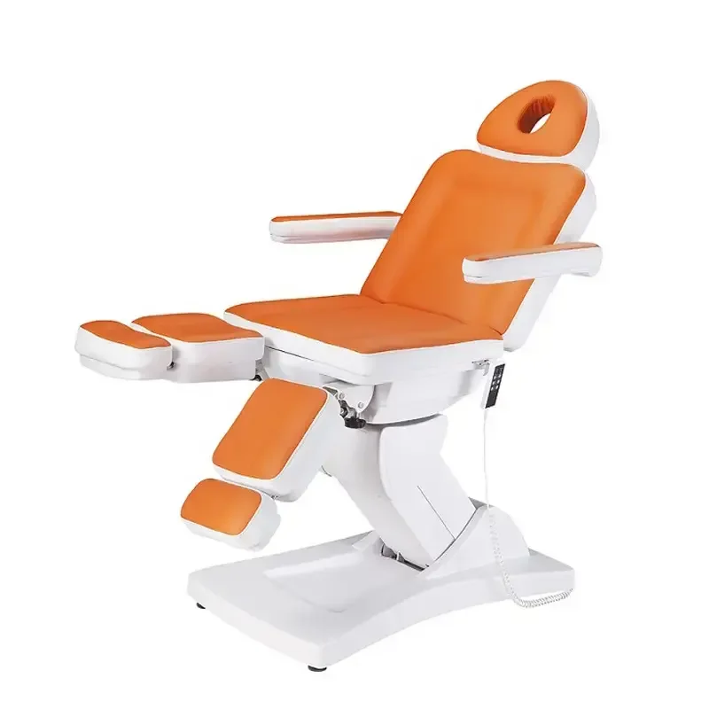 

Popular Premium Orange Professional Custom Facial Spa Massage Tattoo Bed 4 Motor Remote Control Colours Available
