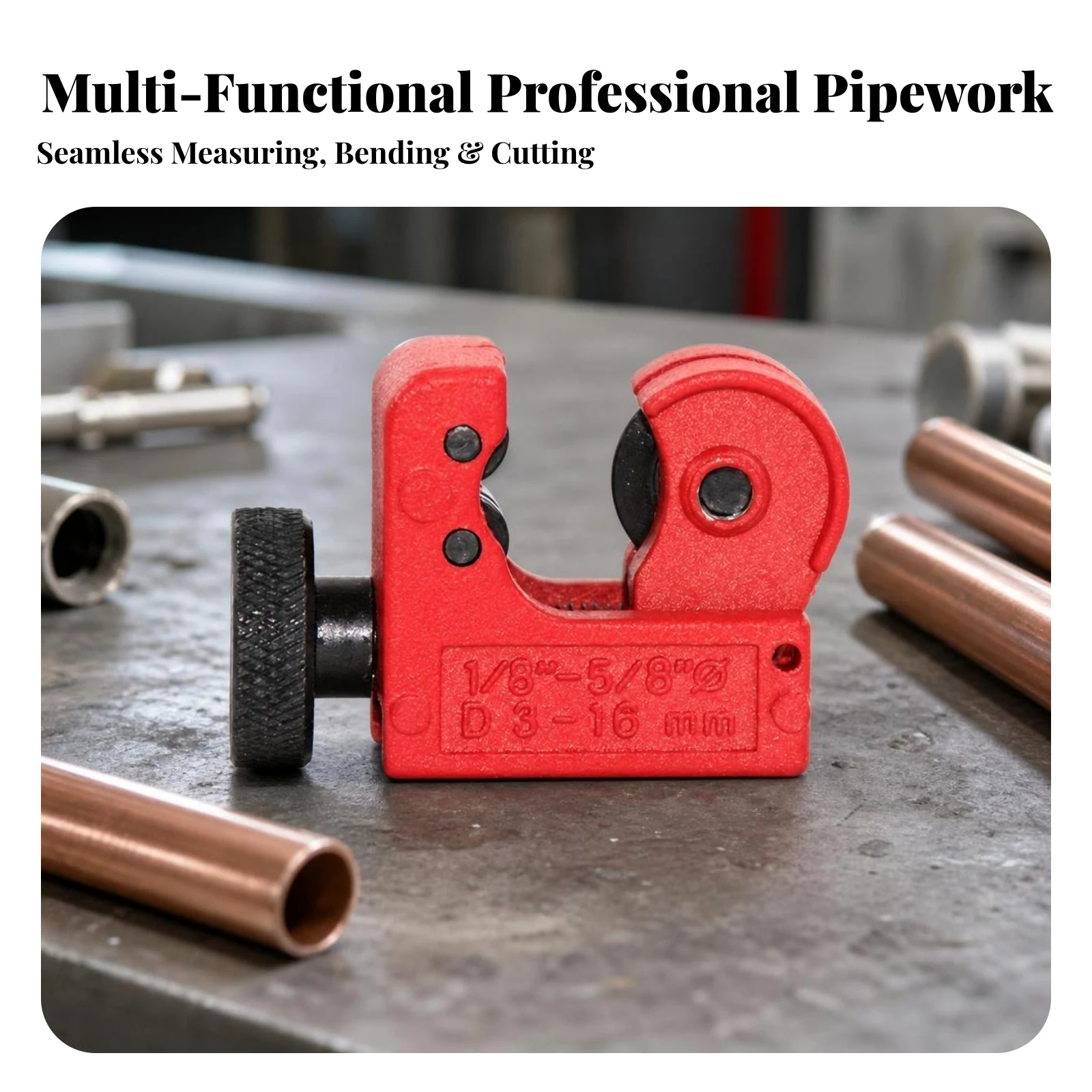 Manual Pipe Cutter Tight Areas Pipe Cutter Tool Portable Mini for Plumbers, Plumbing, Air Conditioning Installation