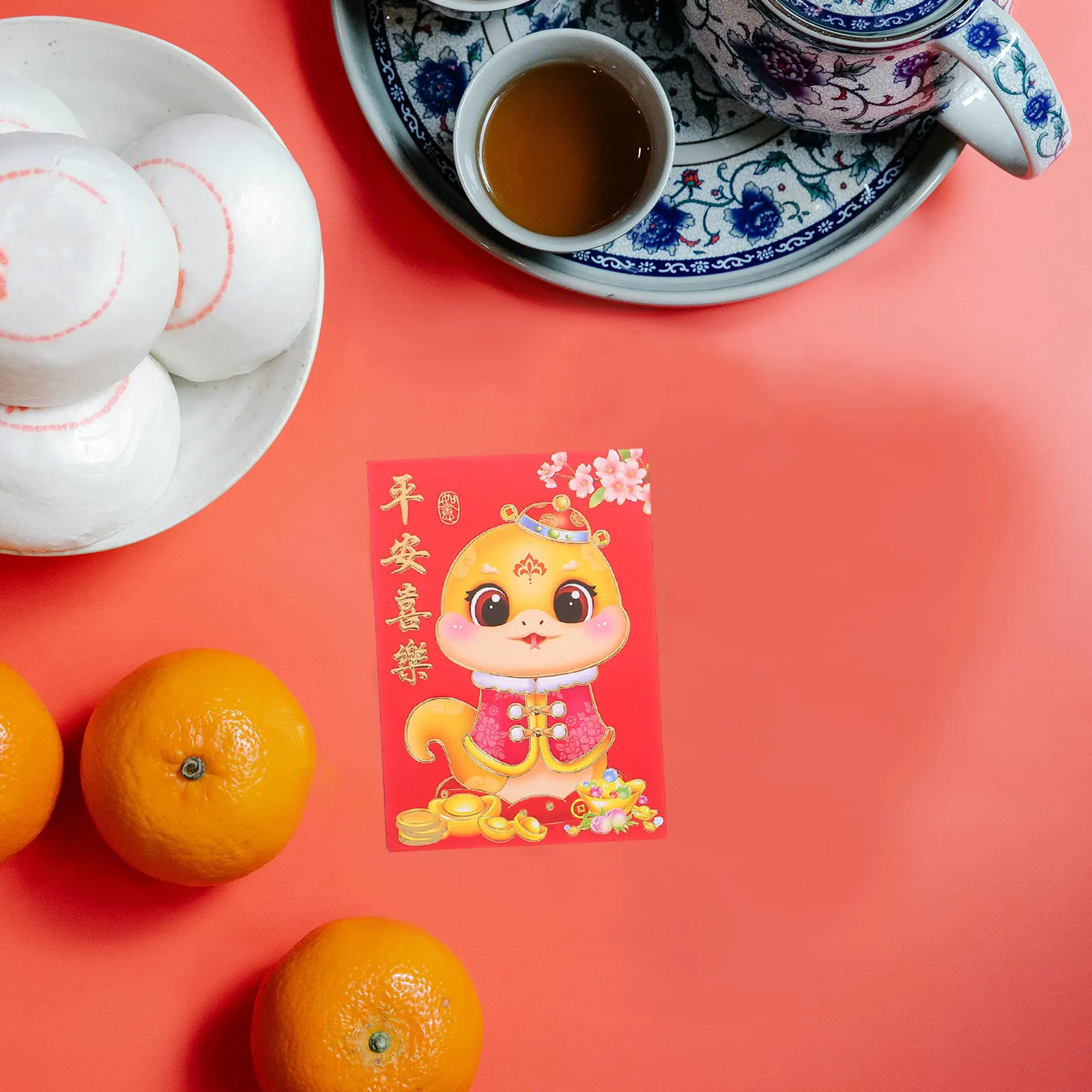 

60 Pcs Cartoon Red Envelope Folding Lunar Calendar Envelopes Snake Year Paper Chinese Money Packets Lucky Bag