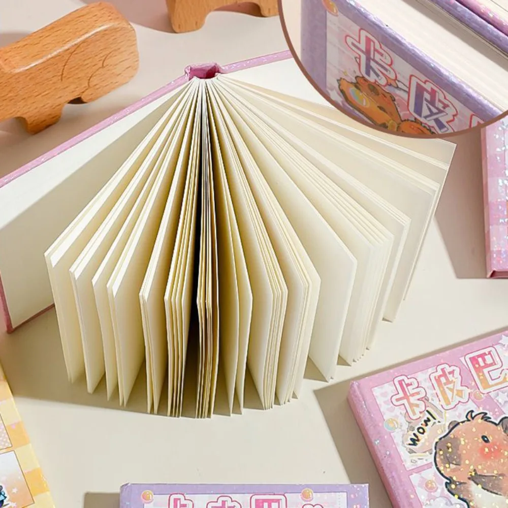 Office Accessories Capybara Capybara Notebook Blank Sparkling A7 Pocket Notes Cartoon Kawaii Small Notepad Friend