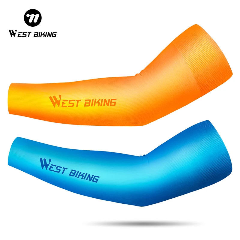 WEST BIKING Cycling Arm Sleeves UPF50+ Sun Protection Breathable Quick Dry High Elastic Non-Slip for Outdoor Sports Cycling Gear