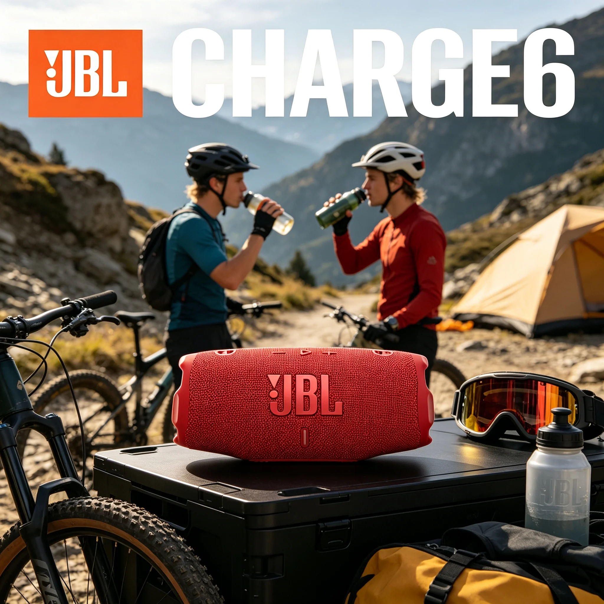JBL CHARGE6 Rugged Audio Speaker, Drop Resistant Build, Deep Punchy Bass, USB-C Fast Charging for Backyard BBQ Gathering